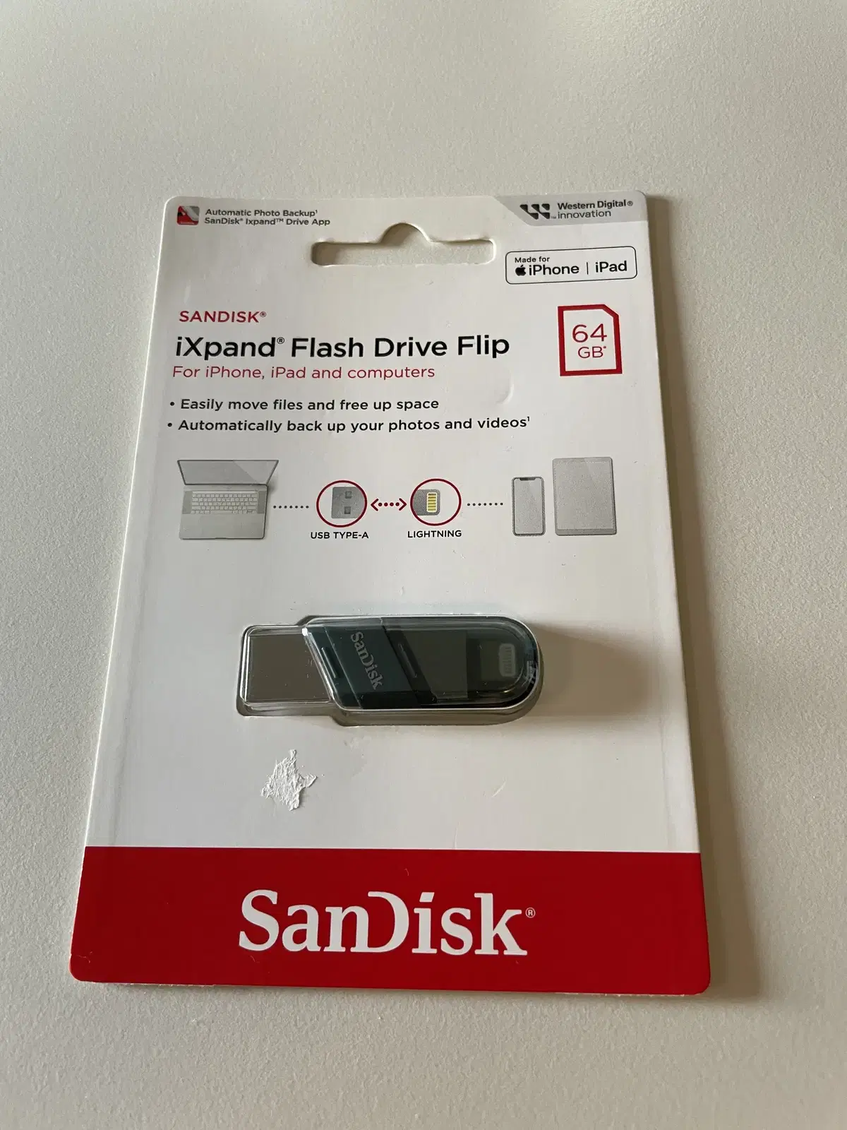 샌디스크 ixpand flash drive flip 64g 미개봉